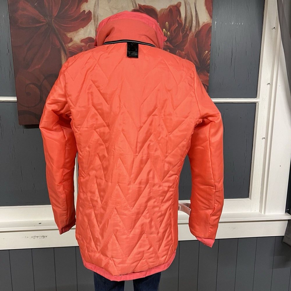 Adidas Jacket Women's Sz Large Lightweight Puffer Bomber Hooded Full Zip Pink - Picture 13 of 14